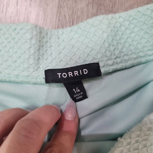 Torrid Mint Green Textured A-Line pleated tennis style Skirt Size 14 - Picture 2 of 4